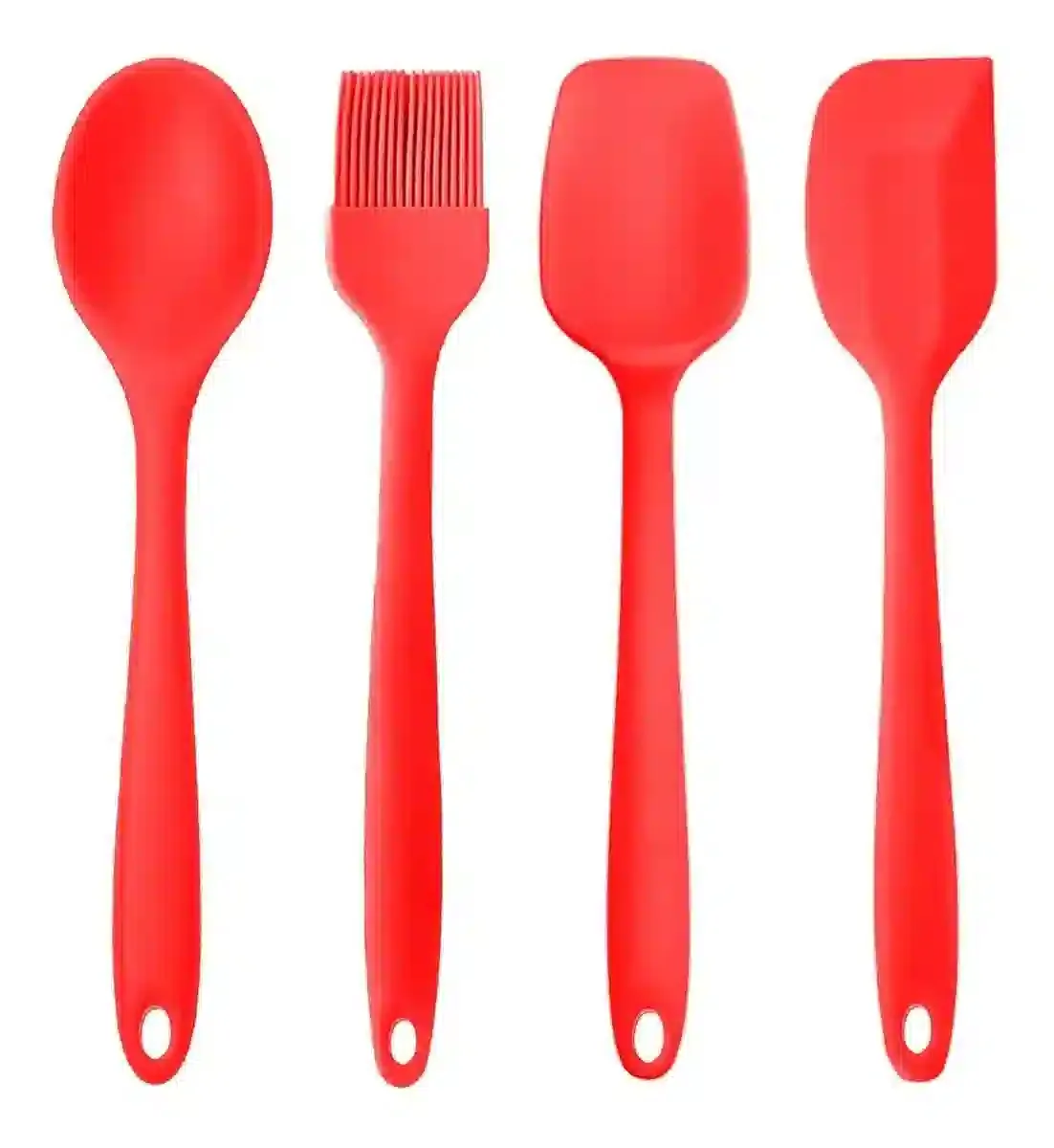 Kit Utensílios De Silicone Maciço Colher Espátula Flexível