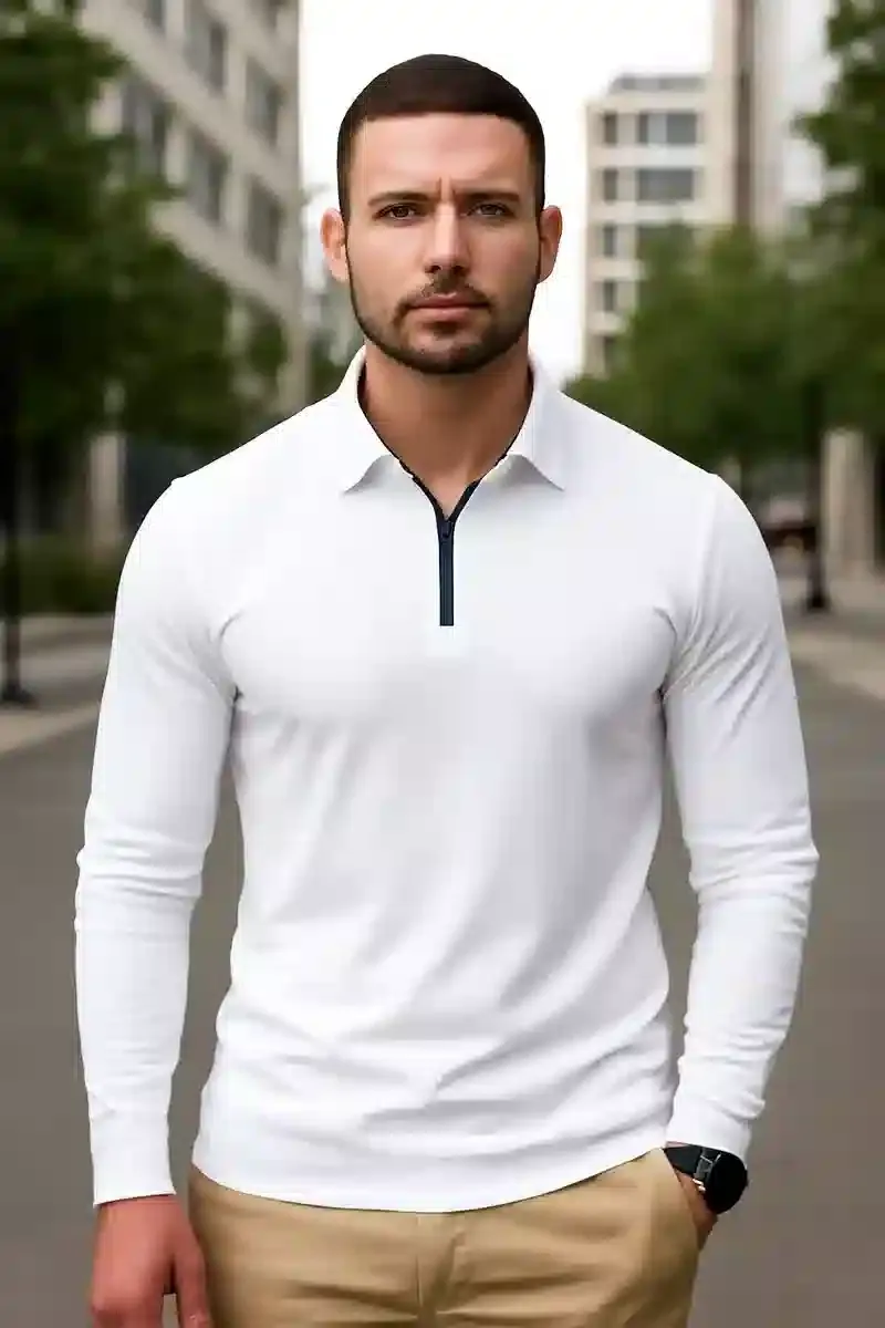 Camiseta Polo Masculina Manga Longa Para Todas As Ocasiões.