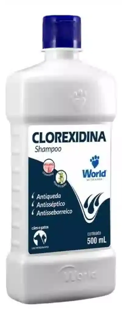 Shampoo Cão e Gato Dermatite Clorexidina 500ml World Fragrância Suave