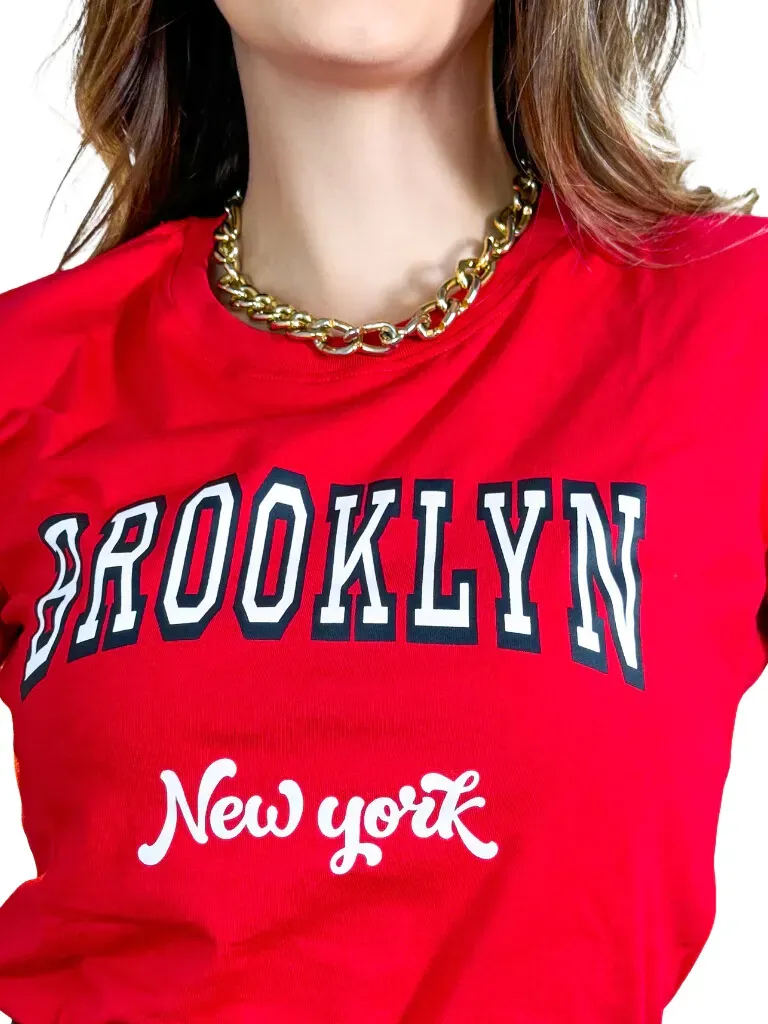 Camiseta Feminina Brooklin 100% Algodão Blusa Feminina Baby Look Feminina Camisa Feminina Camiseta Premium Blusinha