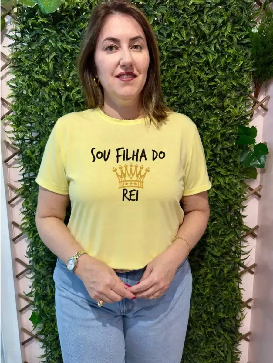 Camiseta Filha do Rei, camiseta cristã, blusa cristã, camiseta religiosasa com estampa frontal, camiseta feminina